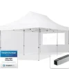 Outlet pop-up tält snabbtält 3x6 m - 2 sidodelar hopfällbart tält aluminium paviljong (certifierad) party lusthus vit tak Tält & Lusthus