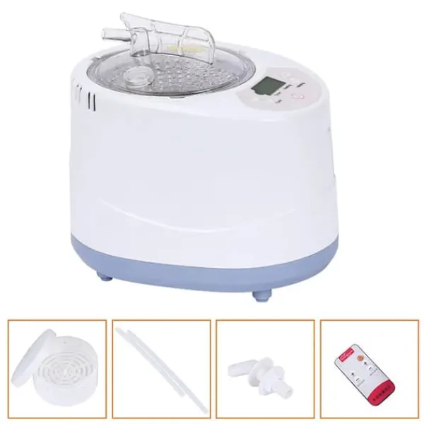 Discount Portabel bastuångare - Ånggenerator - 3 L Kapacitet - 1000 W - Fjärrkontroll - ABS/PP & Rostfritt Stål - För Hemmaspa & Detox Bastu