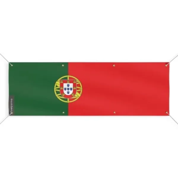 Portugal flagga banner 8 öljetter 200x600 cm Flaggor & Vindstrutar