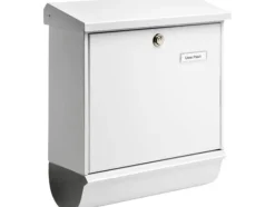 Clearance Postbox Burg Wächter COMFORT-Set 91300 W Stålplatta Vit Nyckellås Postlådor & Brevlådor