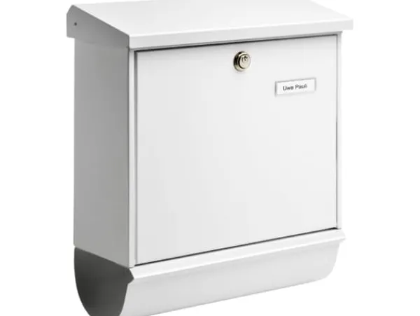 Clearance Postbox Burg Wächter COMFORT-Set 91300 W Stålplatta Vit Nyckellås Postlådor & Brevlådor