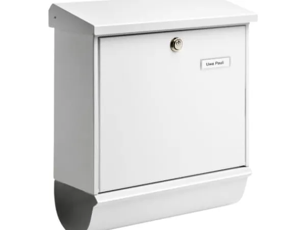 Clearance Postbox Burg Wächter COMFORT-Set 91300 W Stålplatta Vit Nyckellås Postlådor & Brevlådor