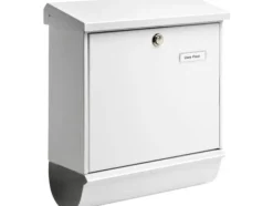 Clearance Postbox Burg Wächter COMFORT-Set 91300 W Stålplatta Vit Nyckellås Postlådor & Brevlådor