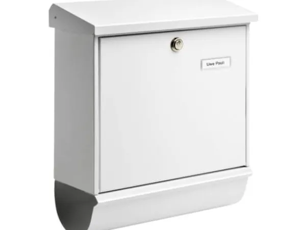 Clearance Postbox Burg Wächter COMFORT-Set 91300 W Stålplatta Vit Nyckellås Postlådor & Brevlådor