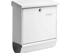 Clearance Postbox Burg Wächter COMFORT-Set 91300 W Stålplatta Vit Nyckellås Postlådor & Brevlådor