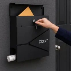 Outlet Postlåda med tidningsfack, 38x37x12 cm, Metall Postlådor & Brevlådor