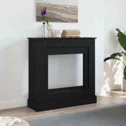 Outlet Öppen spis infattning svart ek 90x30x90 cm konstruerat trä Öppna Spisar