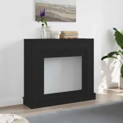 Outlet Öppen spis infattning svart ek 100x30x87,5 cm konstruerat trä Öppna Spisar