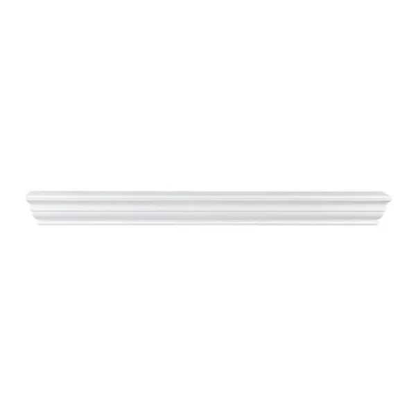Best Öppen spis mantel med trähylla 72, vit, flytande vardagsrum mantelhylla, elegant design för inredning och mysig atmosfär Öppna Spisar