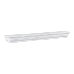 Best Öppen spis mantel med trähylla 72, vit, flytande vardagsrum mantelhylla, elegant design för inredning och mysig atmosfär Öppna Spisar
