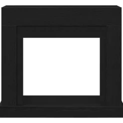 Öppen spisinsats i svart ek - Dekorativ spiselkrans för LED-låga | Färg: Svart | Storlek: 100x30x87,5 cm