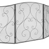 Best Öppen spisskärm 3 panel, robust järnnät, 122x76,7CM gnistskydd, fristående eldstad staketgaller för vardagsrum. Tillbehör Till Vedeldade Kaminer & Öppna Spisar