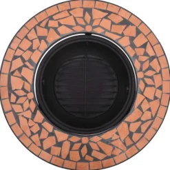 Clearance Öppna spisar - Living Eldfat med mosaik terrakotta 68cm keramik Öppna Spisar