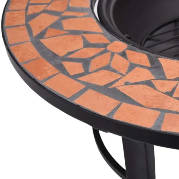 Clearance Öppna spisar - Living Eldfat med mosaik terrakotta 68cm keramik Öppna Spisar