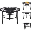 Sale Öppna spisar - Living Eldfat med mosaik svart och vit 68cm keramik Öppna Spisar
