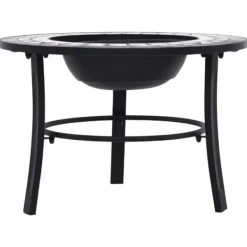 Sale Öppna spisar - Living Eldfat med mosaik svart och vit 68cm keramik Öppna Spisar