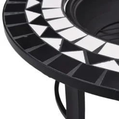 Sale Öppna spisar - Living Eldfat med mosaik svart och vit 68cm keramik Öppna Spisar