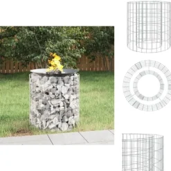 Hot Öppna spisar - Living Gabion för eldstad Ø 50 cm galvaniserat järn Öppna Spisar