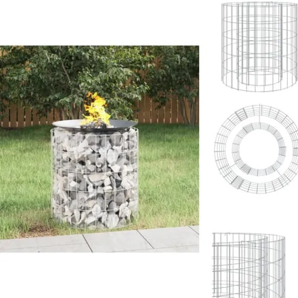Hot Öppna spisar - Living Gabion för eldstad Ø 50 cm galvaniserat järn Öppna Spisar