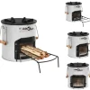 Discount Öppna spisar - Living Vedeldad campingspis silver 45x25x26 cm stål Öppna Spisar