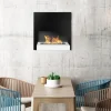 Discount Öppna spisar Bio-eldplats BOARD väggmonterad biokamin 45 cm x 47 cm x 16,5 cm med glas kan användas som skrivtavla svartvit ekologisk eldstad Öppna Spisar