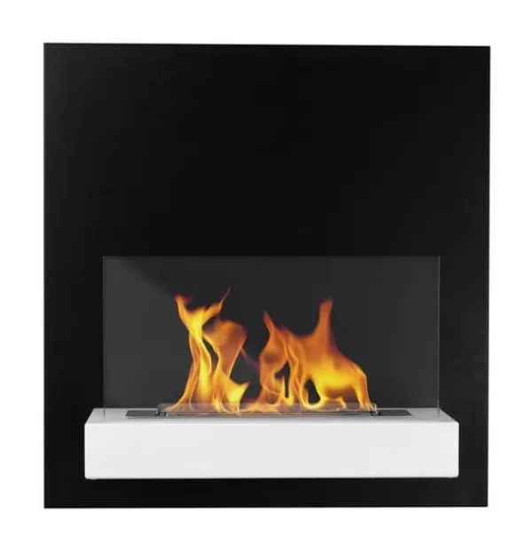 Discount Öppna spisar Bio-eldplats BOARD väggmonterad biokamin 45 cm x 47 cm x 16,5 cm med glas kan användas som skrivtavla svartvit ekologisk eldstad Öppna Spisar