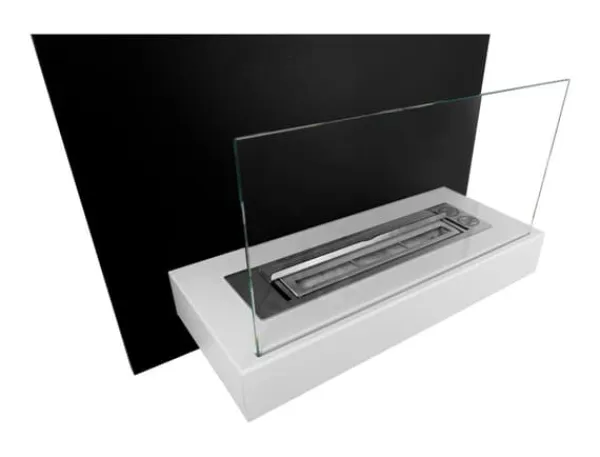 Discount Öppna spisar Bio-eldplats BOARD väggmonterad biokamin 45 cm x 47 cm x 16,5 cm med glas kan användas som skrivtavla svartvit ekologisk eldstad Öppna Spisar