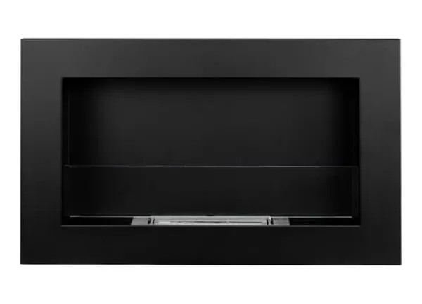 Öppna spisar Bio-eldplats Hängande biokamin svart med glas SLIM Hängande biopejs Bioetanolbrännare svart matt svart ekologisk eldstad 65cm x 40 Öppna Spisar