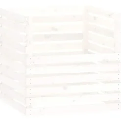 Praktisk kompostlåda i massivt furuträ - Hög kapacitet | Färg: Vit | Storlek: 80x80x78 cm