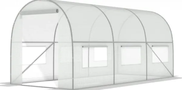 Clearance Professionell växthus för grönsaker - Hållbar metallram, UV-4 filterfilm, ventilationsfönster Växthus