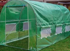 Viking Choice Professionell 450x200x200cm Växthus Tunnel för Hängivna Odlare - Hållbar Galvaniserad Stålram, UV-Resistent Täckning, Enkel Montering