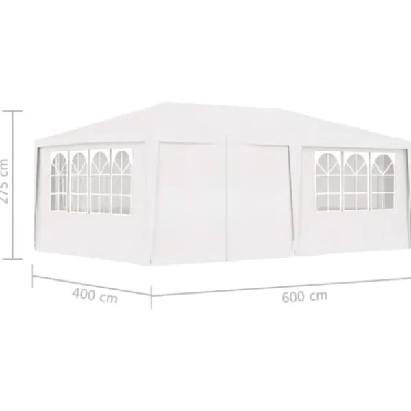 Professionellt partytält med väggar 4x6 m vit 90 g/m² - Partytält - Festtält - Home & Living