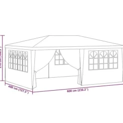 Professionellt partytält med väggar 4x6 m - UV- och vattenbeständigt | Färg: Grön | Storlek: 4x6 m