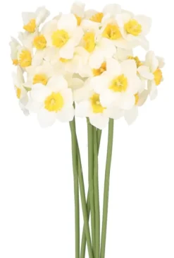 New PÅSKLILJEBUKETT PÅSKLILJEBLOMMOR 41 CM MED 6 GRENAR Snittblommor