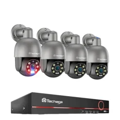 PTZ Säkerhetskamerasystem, AI-människodetektering, tvåvägsljud,Ingen, 8CH NVR 4st Kamera 5MP