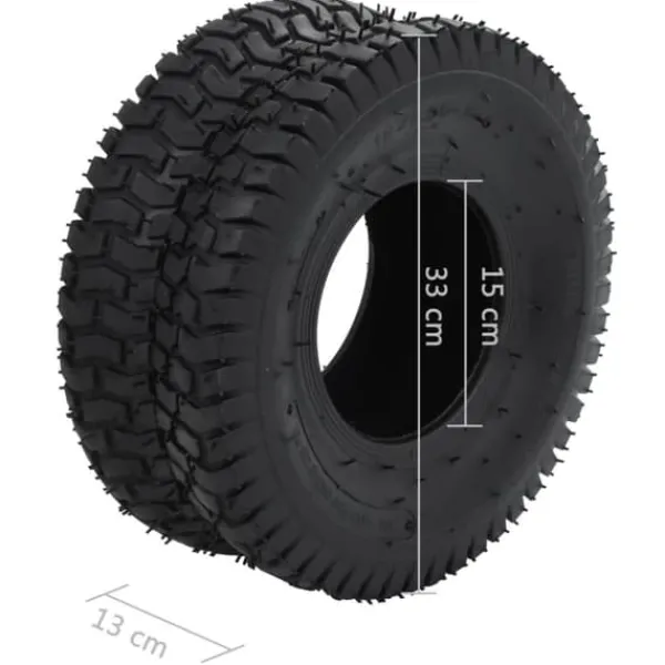 New Punkteringssäkra reservdäck till skottkärra - 2 st | Storlek: 15x6.00-6 | Färg: Gummi Trädgårdsverktyg