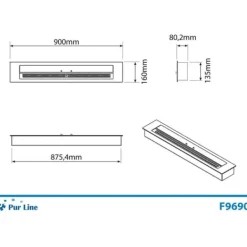 Purline Förbränningsblock F9690 90 Cm Silver