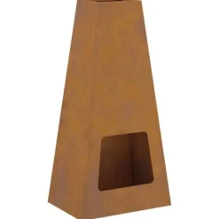 Pyramidformad eldstad i väderbeständigt stål - Perfekt för utomhusbruk | Storlek: 50x35x100 cm