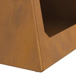 Sale Pyramidformad eldstad i väderbeständigt stål | Storlek: 50x50x51 cm | Färg: Stålgrå Öppna Spisar