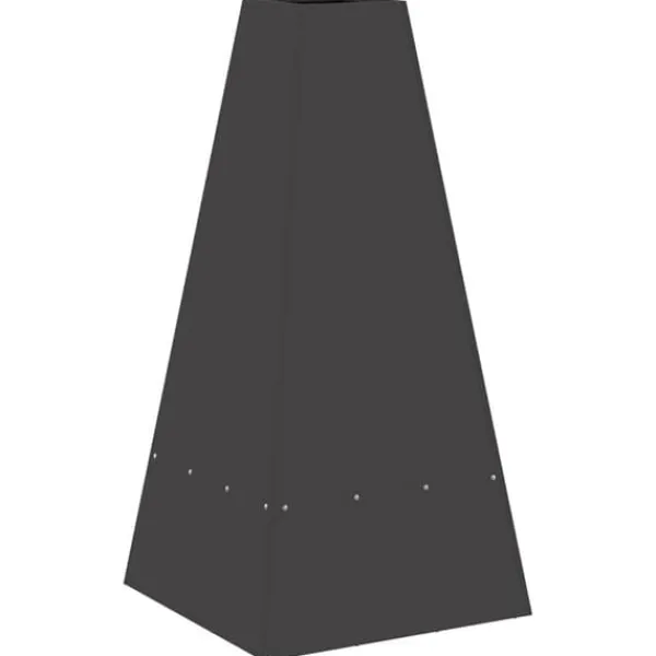 Pyramidformad vedeldad eldplats med vedförvaring - Rostbeständig stål | Färg: Svart | Storlek: 50x50x100 cm