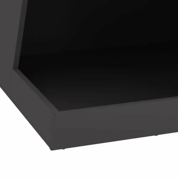 Pyramidformad vedeldad eldplats med vedförvaring - Rostbeständig stål | Färg: Svart | Storlek: 50x50x100 cm