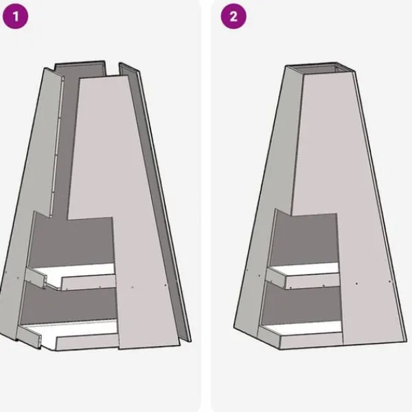 Pyramidformad vedeldad eldplats med vedförvaring - Rostbeständig stål | Färg: Svart | Storlek: 50x50x100 cm