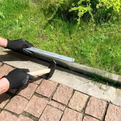 Outlet Rabattkant, Gräskant, Trädgårdskant, Kantplåt, Gräsmattkant metall Alu/Zink (längd 10m 15m / höjd 15cm 20cm 25cm), Längd GS:10 m, Bred:15 cm Kit För Växt- & Örtplantering