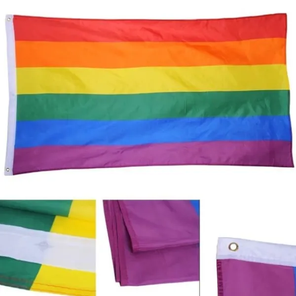 Rainbow flagga Gay Pride Peace HBTQ 90x150cm