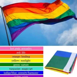 Rainbow flagga Gay Pride Peace HBTQ 90x150cm