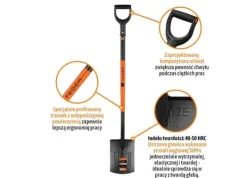 Clearance Rak spade på metallhandtag, (längd 1250 mm), Teger Trädgårdsverktyg