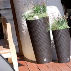 Hot RATO DRTUS200 Hög blomkruka med insats | Vit Krukor & Växtbehållare
