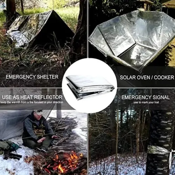 Online Räddningsfilt | Överlevnadsfilt | Nödfilt av Silverfolie mot Väder och Vind 160×210 cm Beredskapsplaner