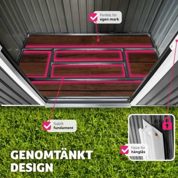 Online Redskapsbod med sadeltak - grå/vit Skjul, Garage & Carports