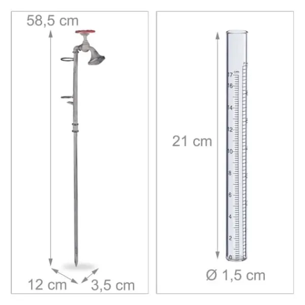 Outlet Regnmätare, 58,5x12x3,5 cm, Grå Regnmätare
